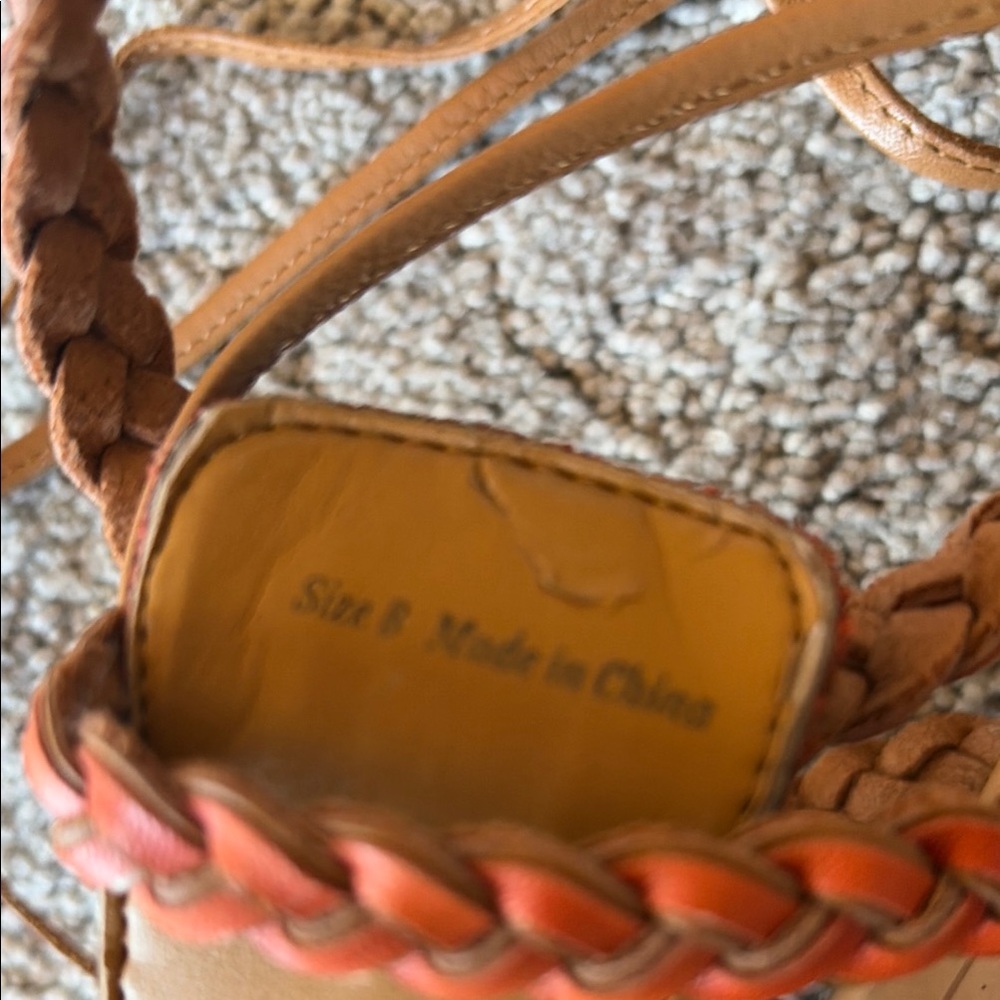 Women’s Dolce Vita Orange Braided T-Strap Sandals - Picture 7 of 8